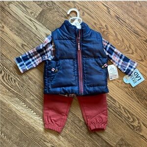 NWT 6-9 mo boy outfit: Vest, shirt and pants
